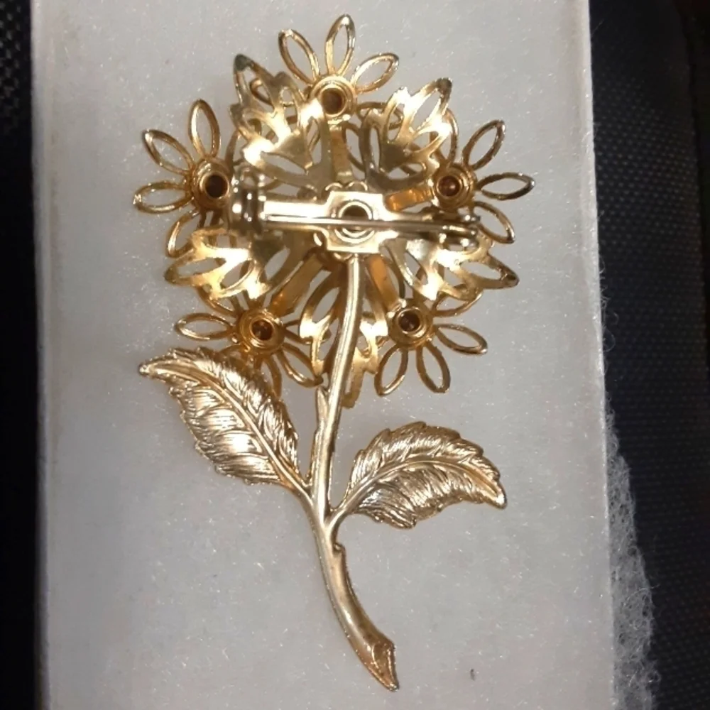 MCM Gold Tone Daisy Brooch